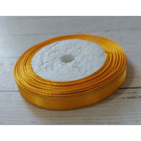 Лента атласная с люрексом 1 см*25 ярдов цв. абрикосовый, цена за катушку